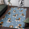 Beagle Paw Dog Bone Pattern Print Floor Mat-grizzshop