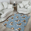 Beagle Paw Dog Bone Pattern Print Floor Mat-grizzshop