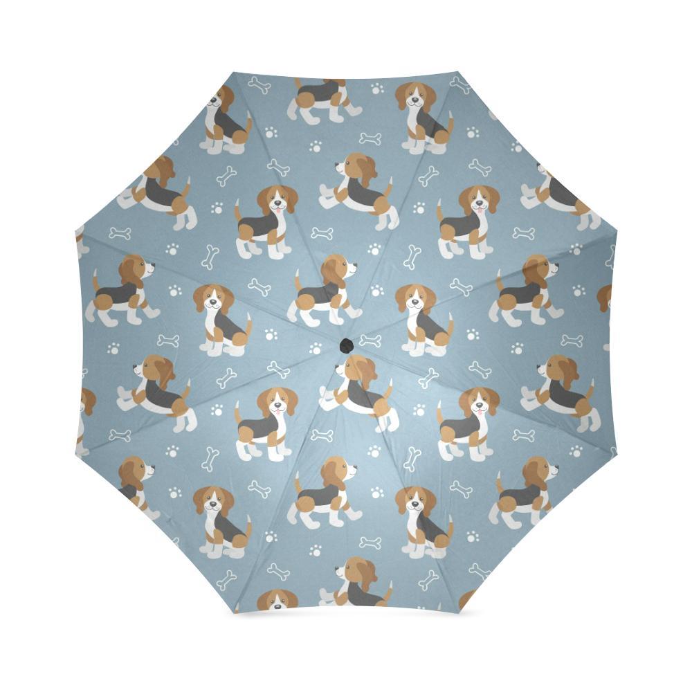 Beagle Paw Dog Bone Pattern Print Foldable Umbrella-grizzshop