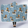 Beagle Paw Dog Bone Pattern Print Hooded Blanket-grizzshop