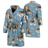 Beagle Paw Dog Bone Pattern Print Men Long Robe-grizzshop