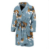 Beagle Paw Dog Bone Pattern Print Men Long Robe-grizzshop