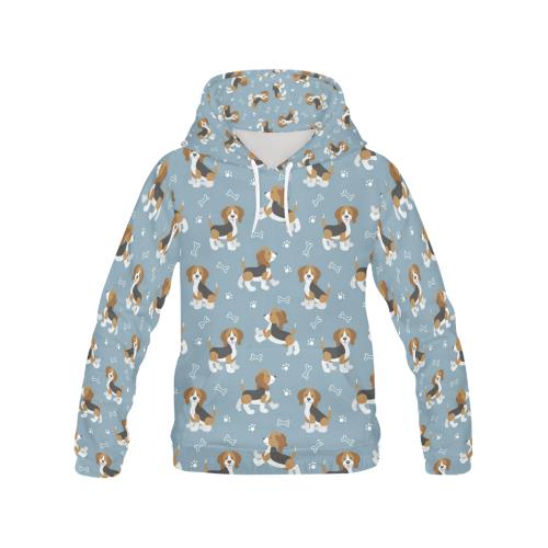 Beagle Paw Dog Bone Pattern Print Men Pullover Hoodie-grizzshop