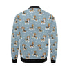 Beagle Paw Dog Bone Pattern Print Men's Bomber Jacket-grizzshop