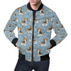 Beagle Paw Dog Bone Pattern Print Men's Bomber Jacket-grizzshop