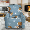 Beagle Paw Dog Bone Pattern Print Recliner Cover-grizzshop