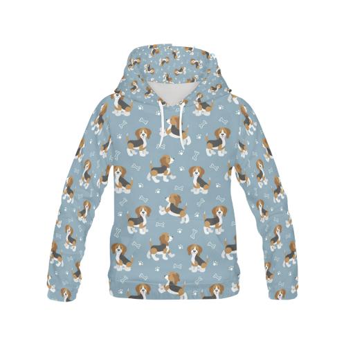 Beagle Paw Dog Bone Pattern Print Women Pullover Hoodie-grizzshop