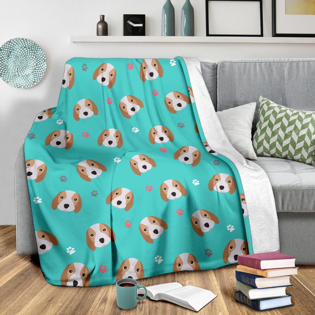 Beagle Paw Pattern Print Blanket-grizzshop