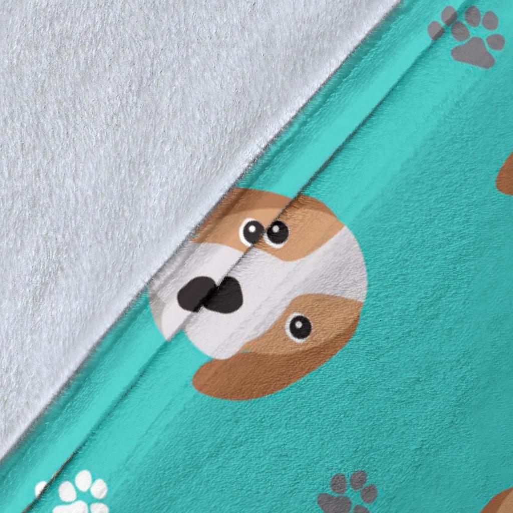 Beagle Paw Pattern Print Blanket-grizzshop