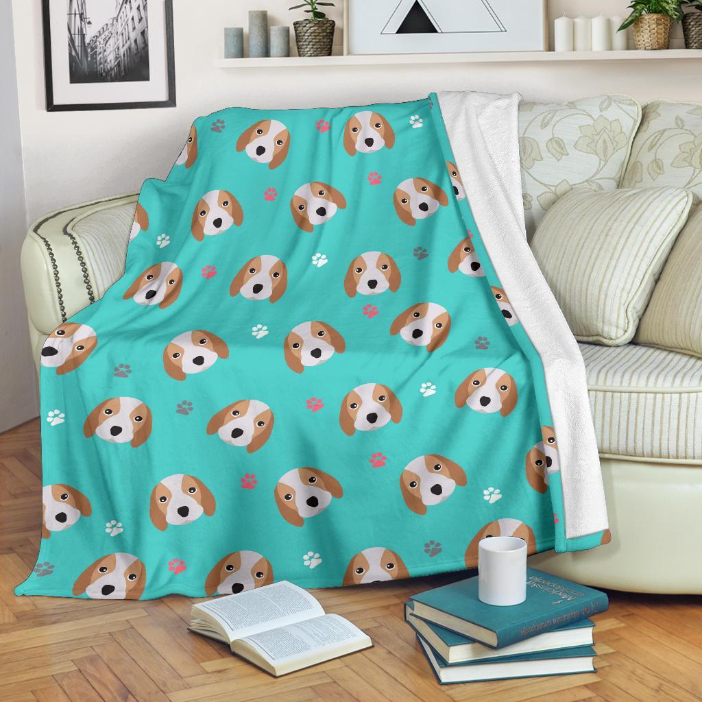 Beagle Paw Pattern Print Blanket-grizzshop