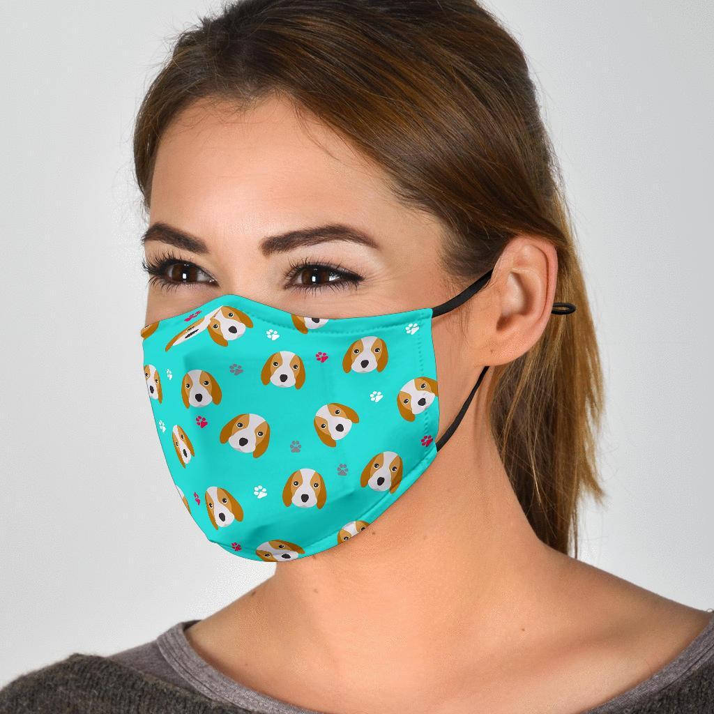 Beagle Paw Pattern Print Face Mask-grizzshop