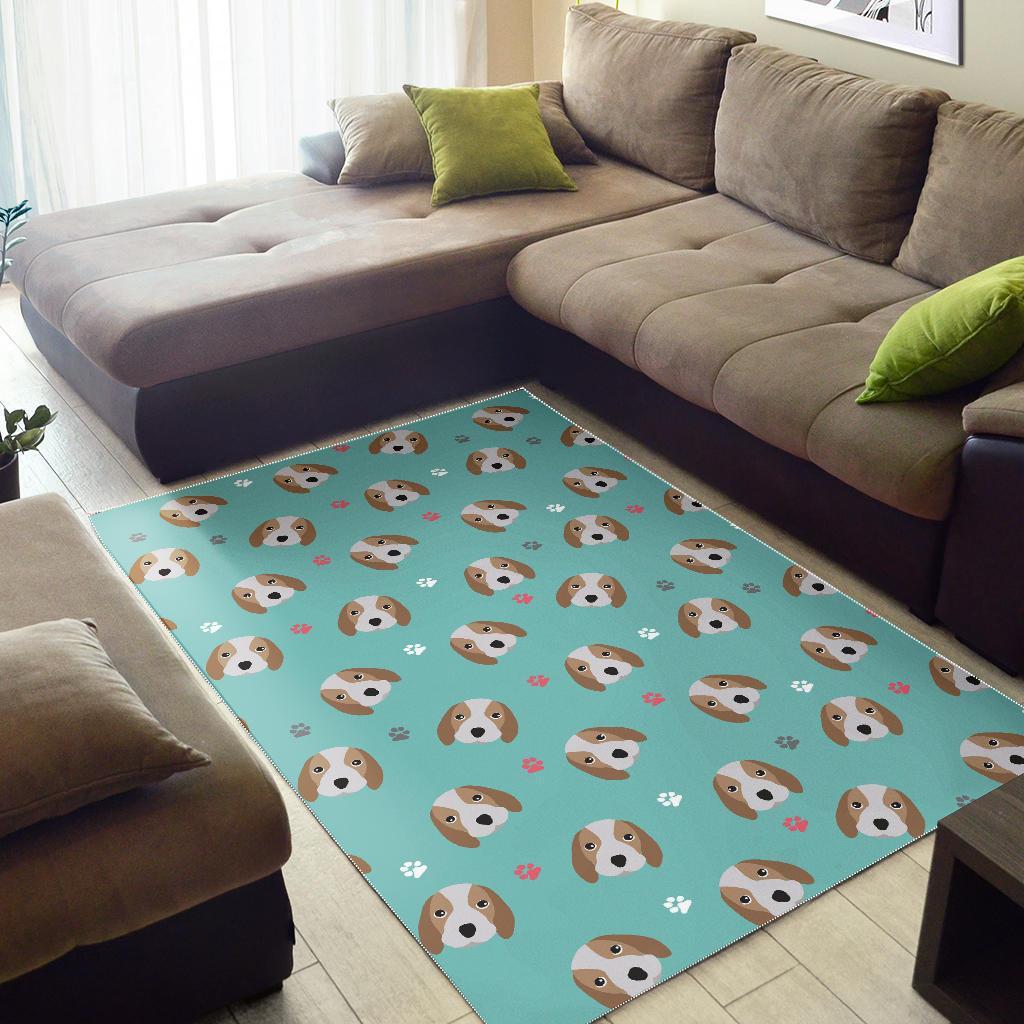 Beagle Paw Pattern Print Floor Mat-grizzshop