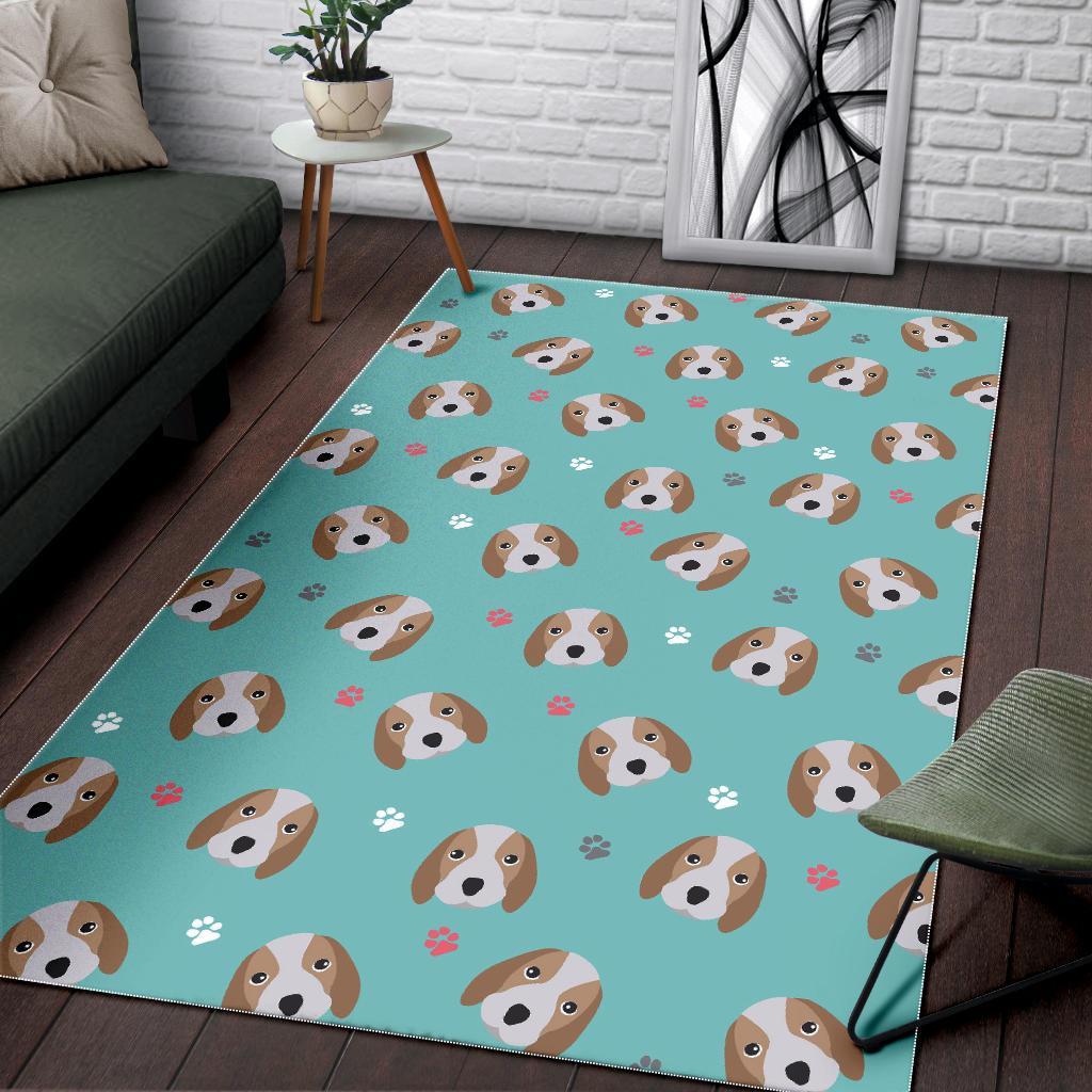 Beagle Paw Pattern Print Floor Mat-grizzshop