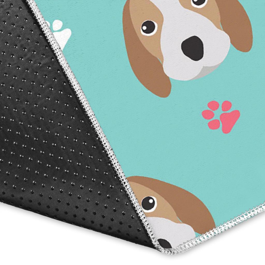 Beagle Paw Pattern Print Floor Mat-grizzshop