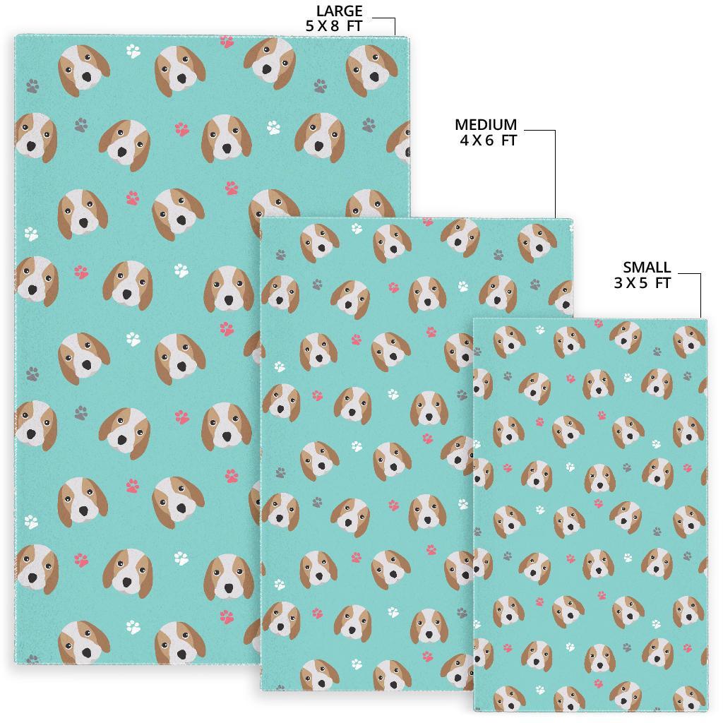 Beagle Paw Pattern Print Floor Mat-grizzshop