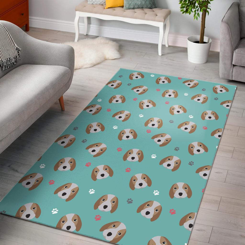 Beagle Paw Pattern Print Floor Mat-grizzshop