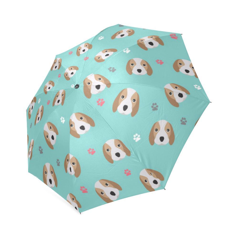 Beagle Paw Pattern Print Foldable Umbrella-grizzshop