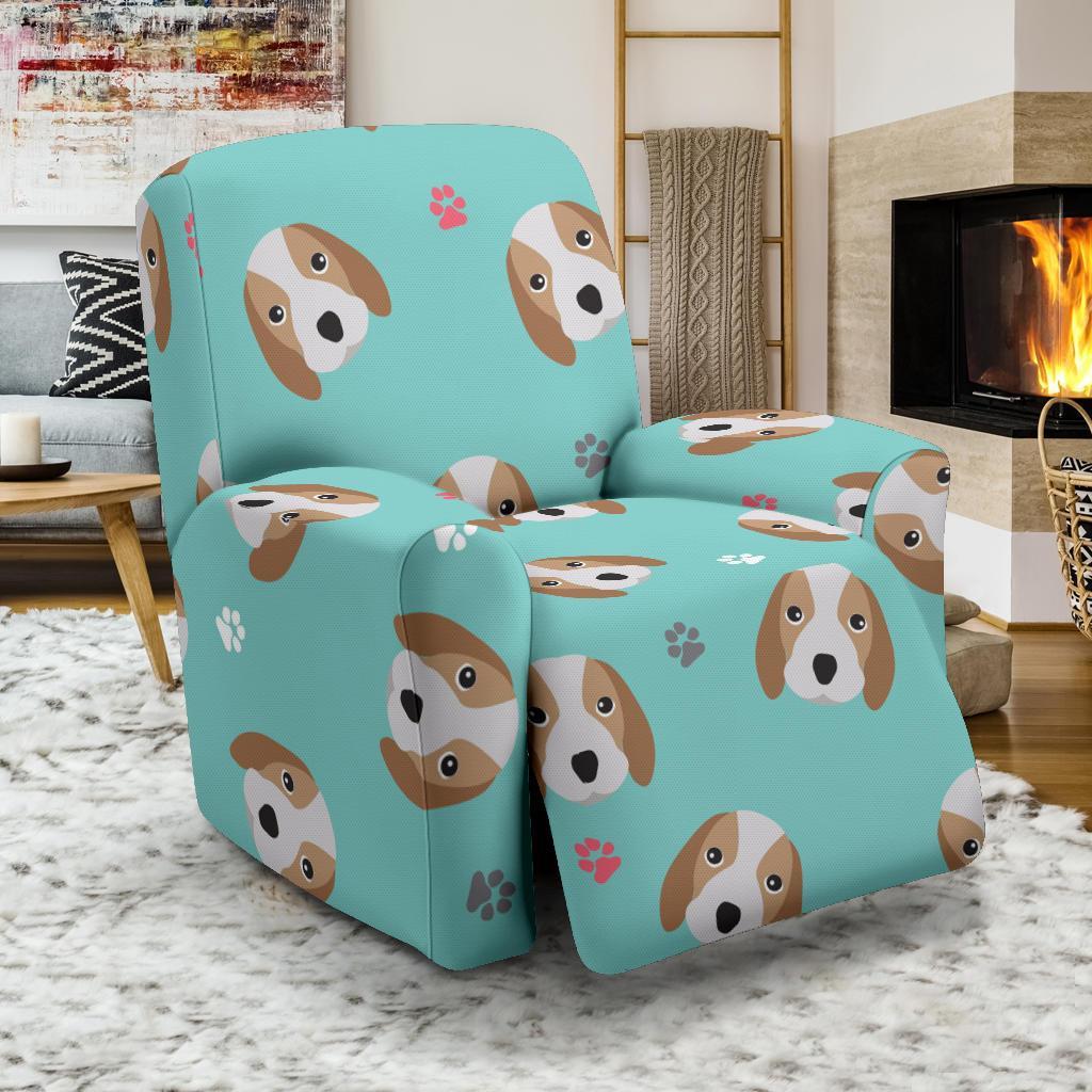 Beagle Paw Pattern Print Recliner Cover-grizzshop