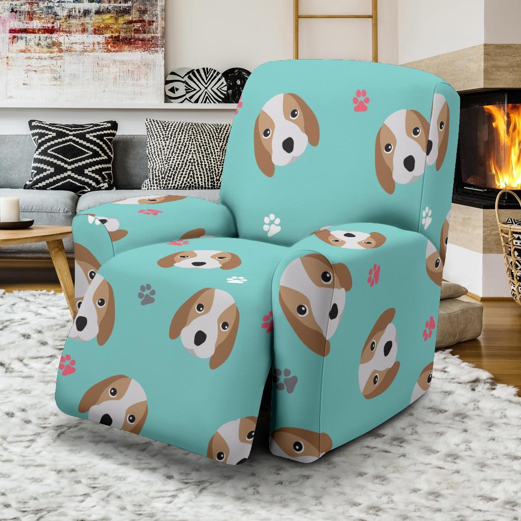 Beagle Paw Pattern Print Recliner Cover-grizzshop