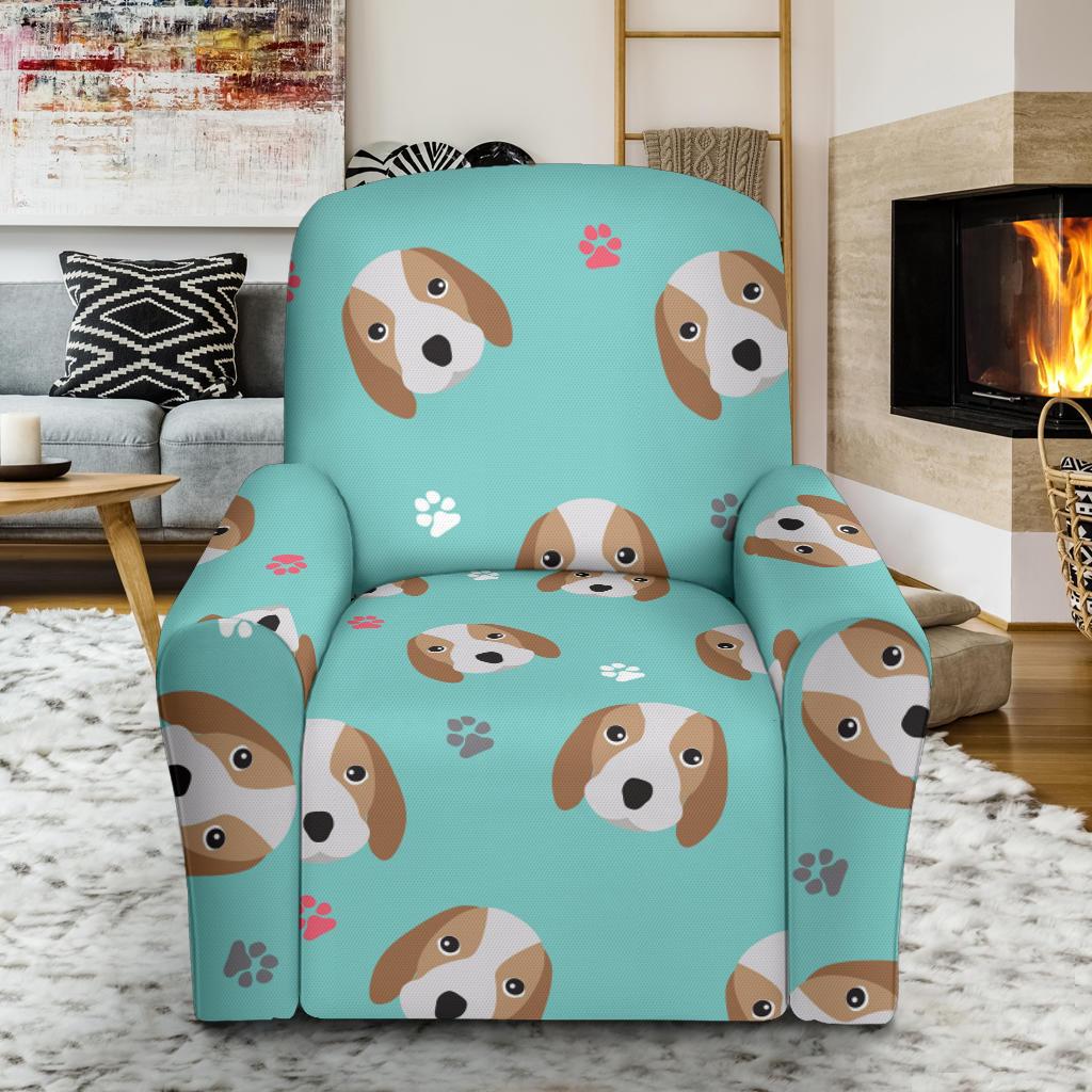 Beagle Paw Pattern Print Recliner Cover-grizzshop