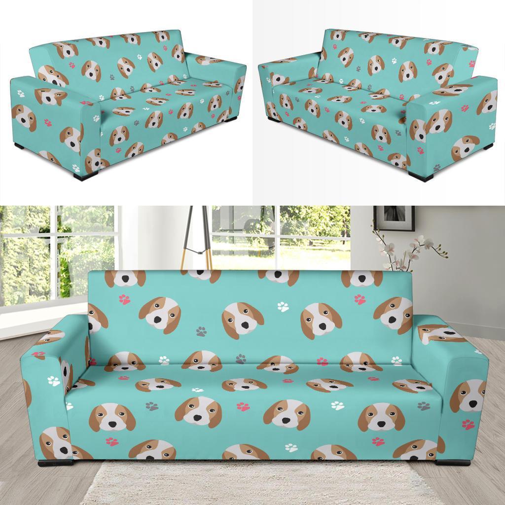 Beagle Paw Pattern Print Sofa Covers-grizzshop