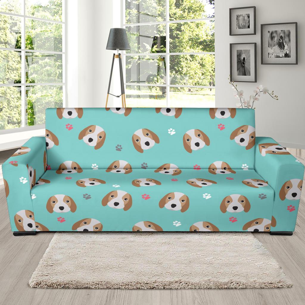 Beagle Paw Pattern Print Sofa Covers-grizzshop