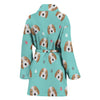 Beagle Paw Pattern Print Women Long Robe-grizzshop