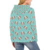 Beagle Paw Pattern Print Women Pullover Hoodie-grizzshop