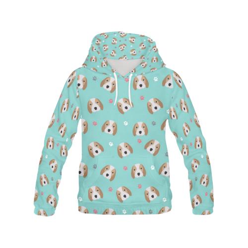 Beagle Paw Pattern Print Women Pullover Hoodie-grizzshop