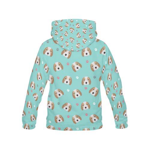 Beagle Paw Pattern Print Women Pullover Hoodie-grizzshop