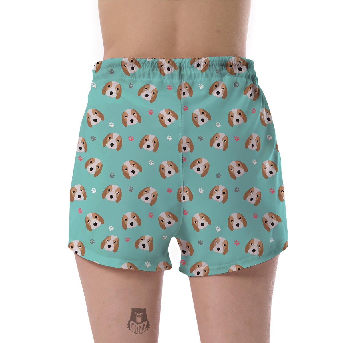 Beagle Paw Pattern Print Women's Shorts-grizzshop