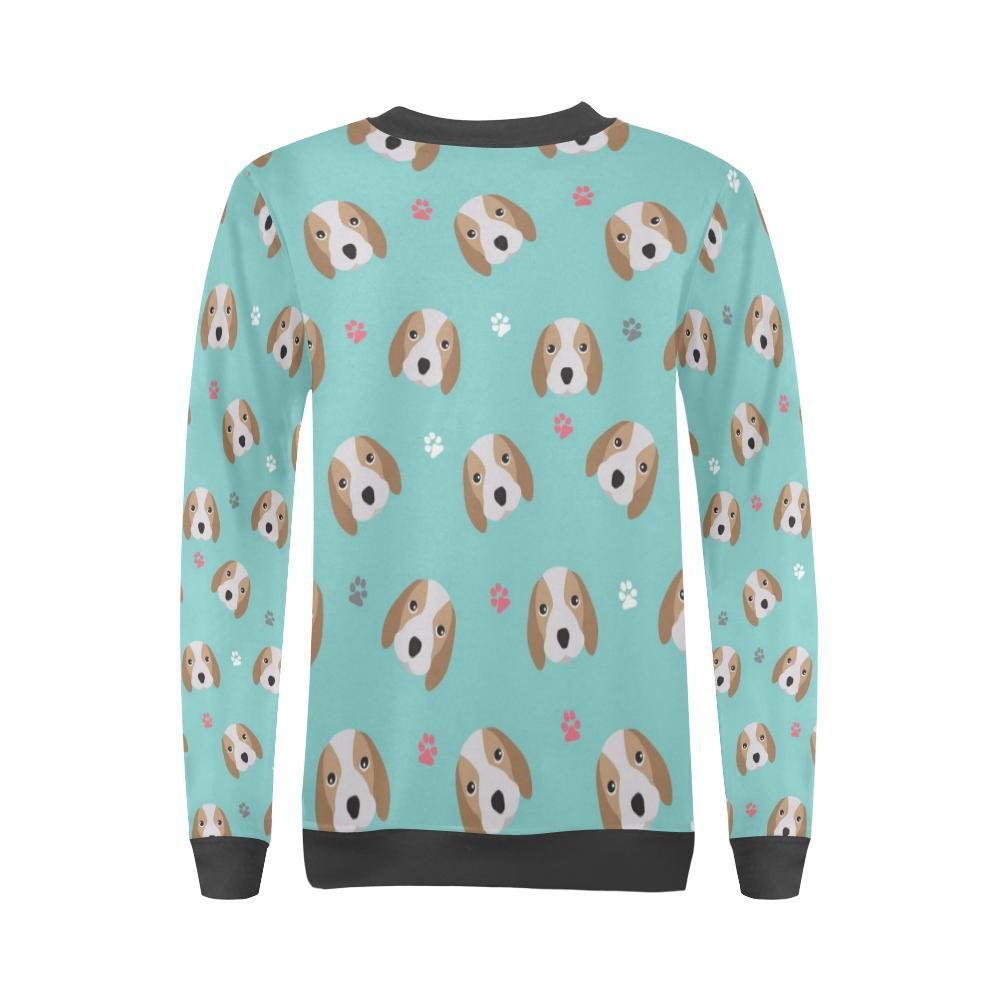 Beagle Paw Pattern Print Women's Sweatshirt-grizzshop