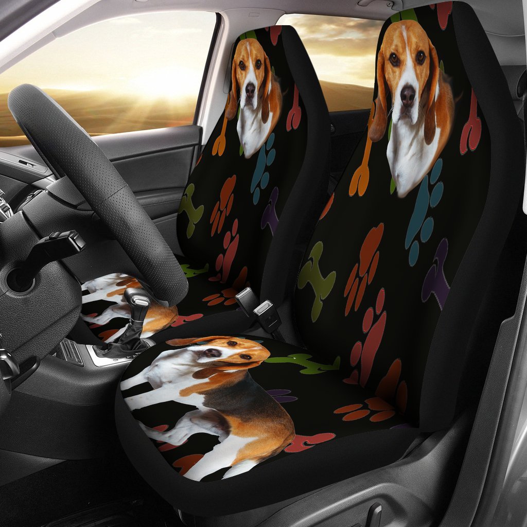 Beagle black Car Seat Cover-grizzshop