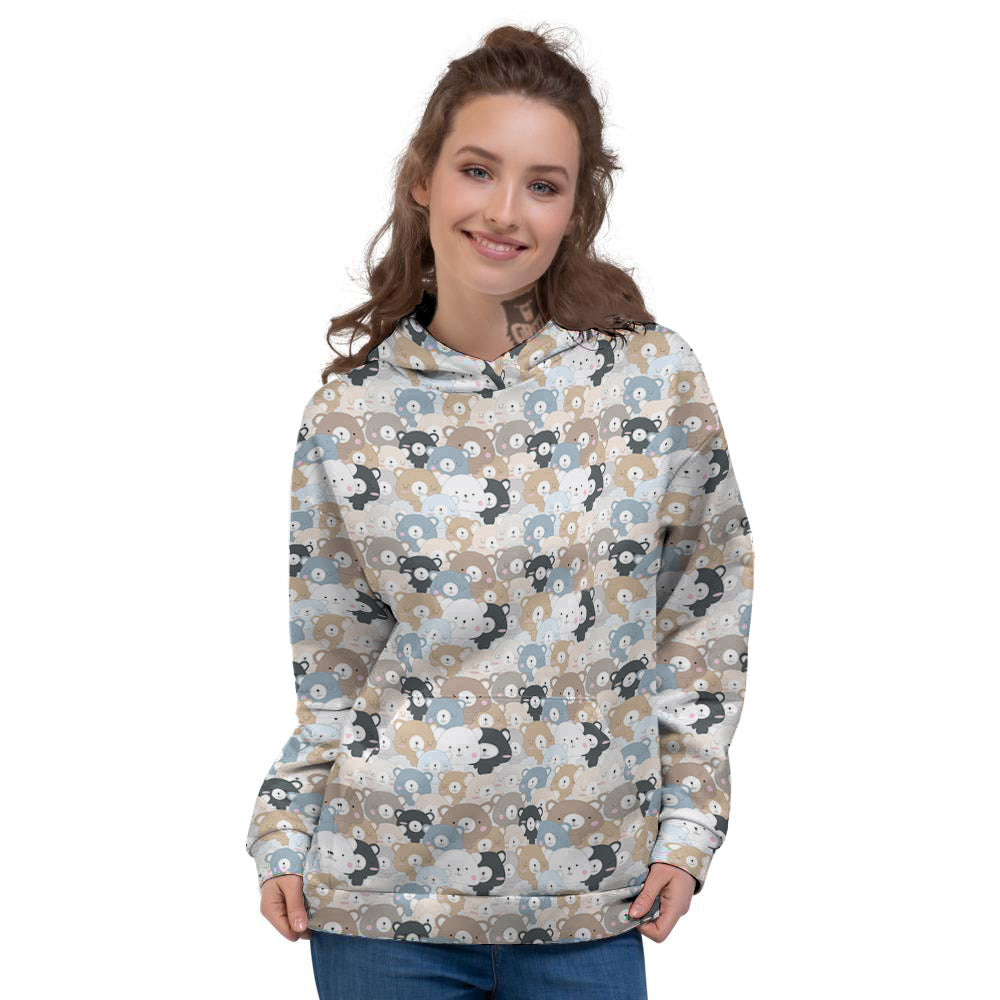 Bear Cute Print Pattern Women's Hoodie-grizzshop