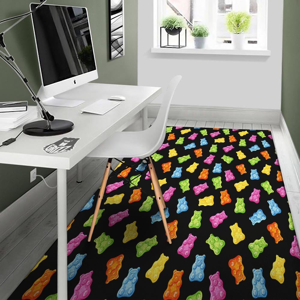 Bear Sweet Gummy Print Pattern Floor Mat-grizzshop