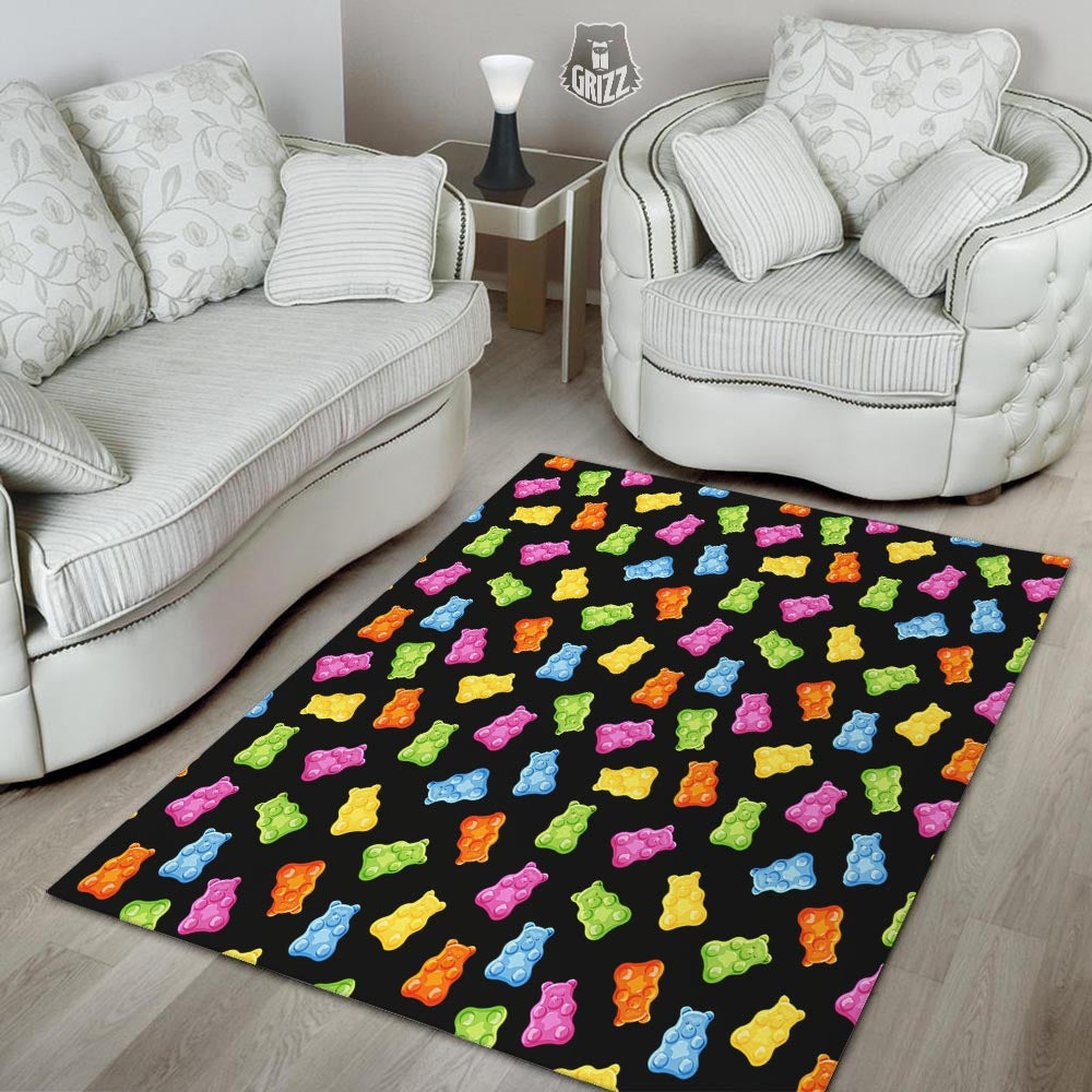 Bear Sweet Gummy Print Pattern Floor Mat-grizzshop