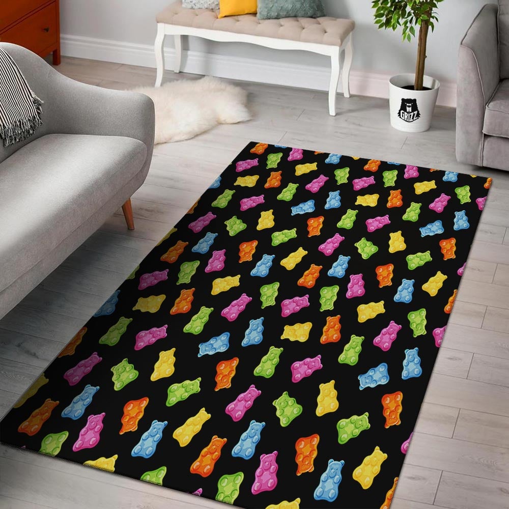 Bear Sweet Gummy Print Pattern Floor Mat-grizzshop