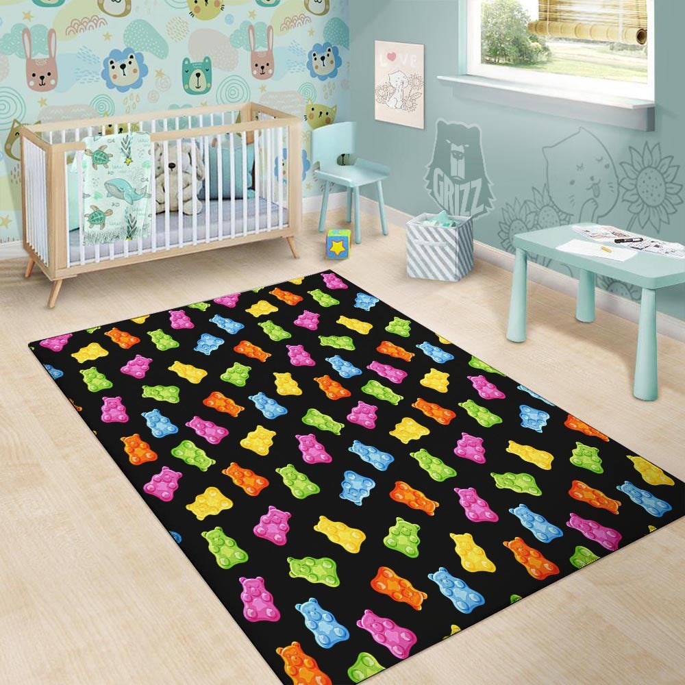 Bear Sweet Gummy Print Pattern Floor Mat-grizzshop