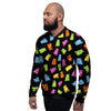 Bear Sweet Gummy Print Pattern Men's Bomber Jacket-grizzshop