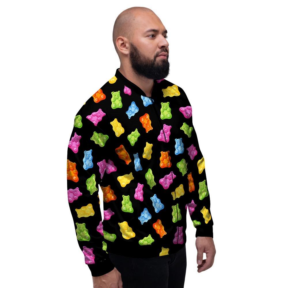 Bear Sweet Gummy Print Pattern Men's Bomber Jacket-grizzshop