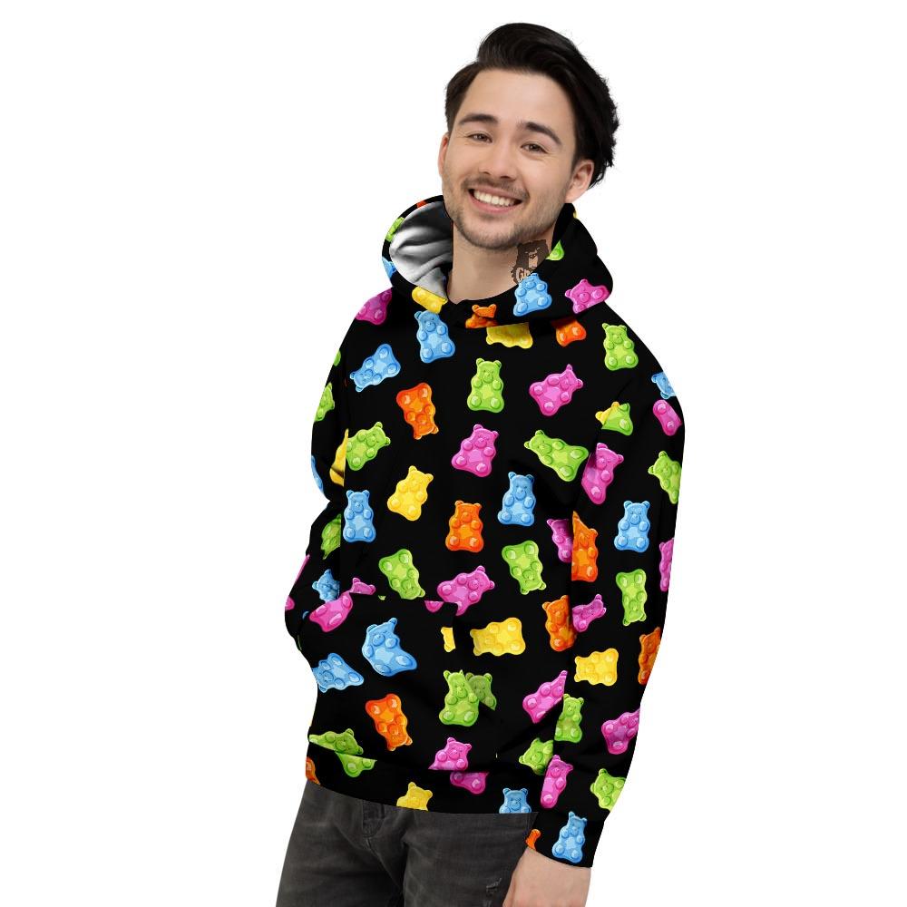 Bear Sweet Gummy Print Pattern Men's Hoodie-grizzshop