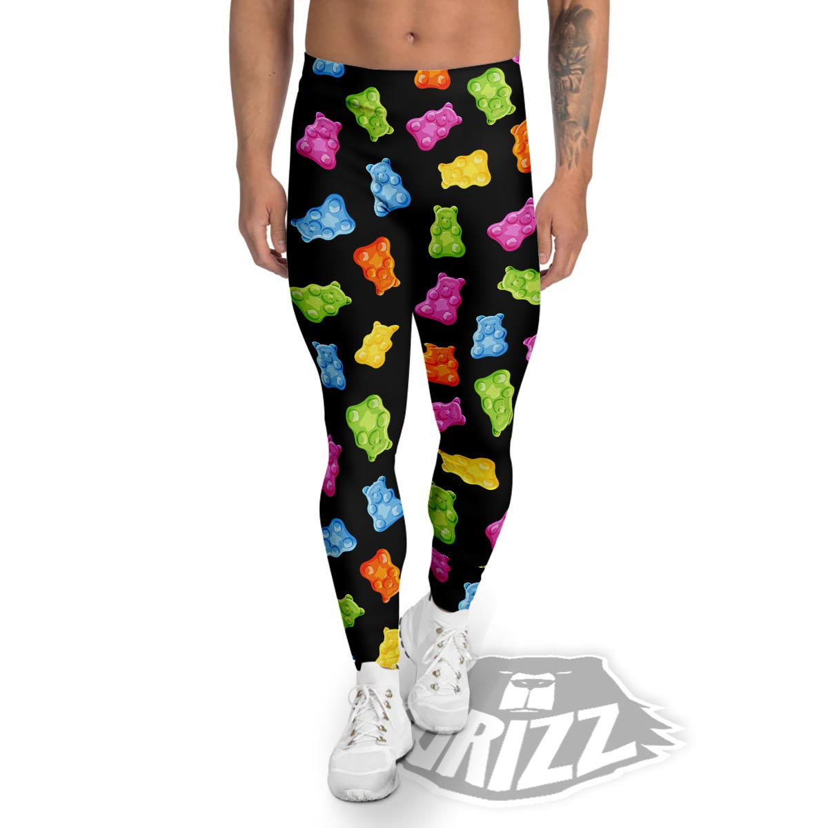 Bear Sweet Gummy Print Pattern Men's Leggings-grizzshop