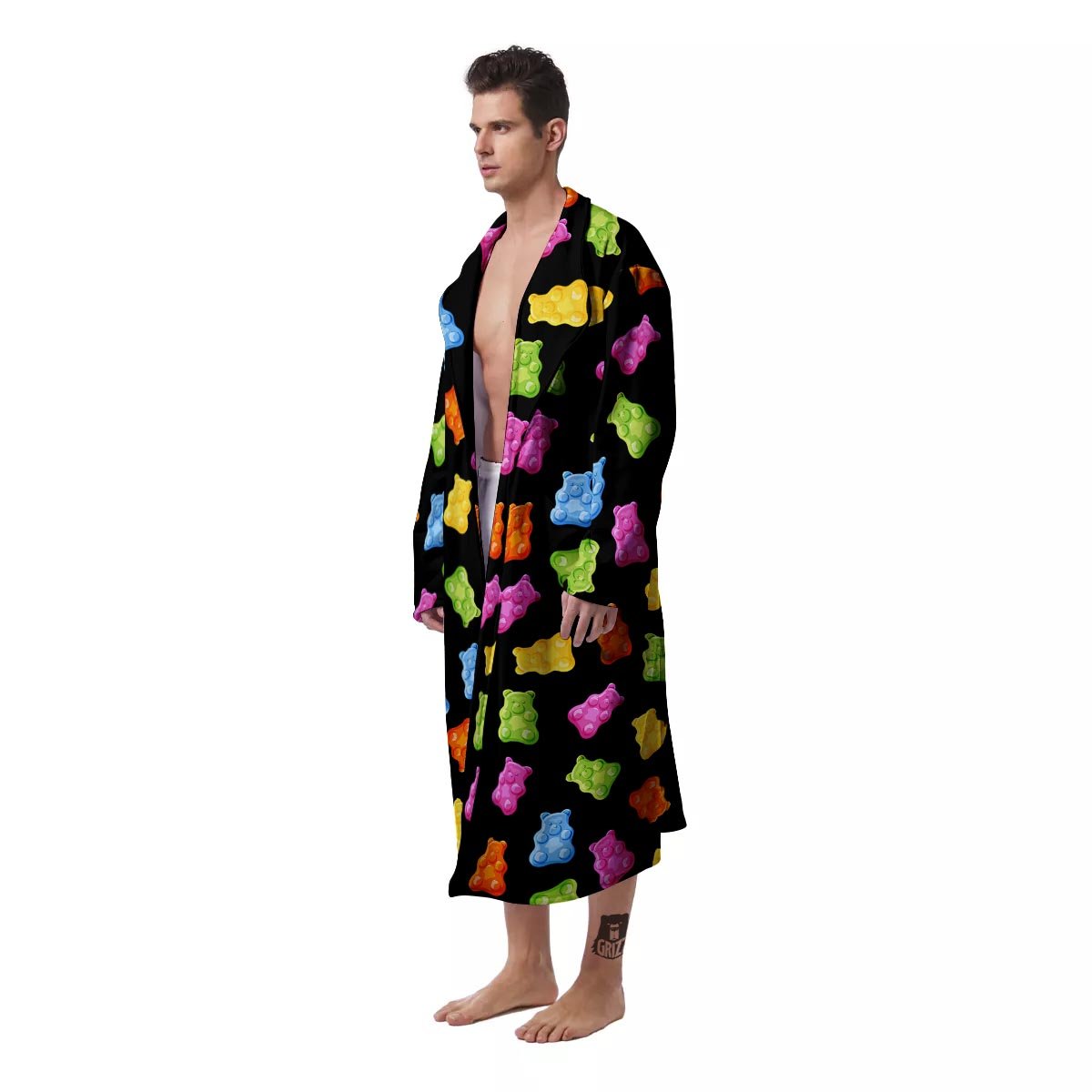 Bear Sweet Gummy Print Pattern Men's Robe-grizzshop