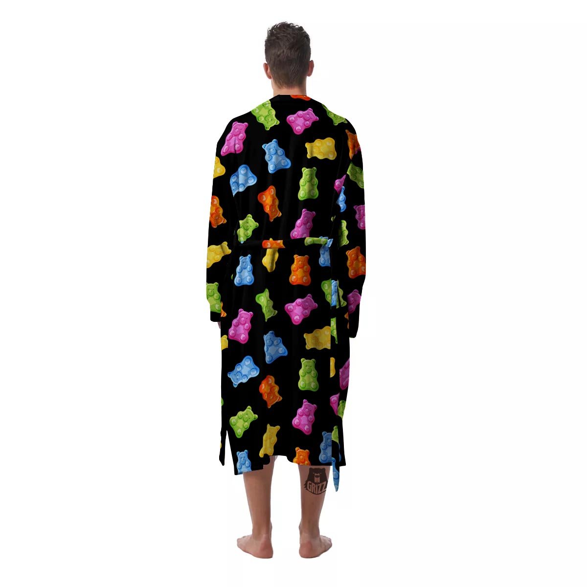 Bear Sweet Gummy Print Pattern Men's Robe-grizzshop