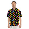 Bear Sweet Gummy Print Pattern Men's Short Sleeve Shirts-grizzshop