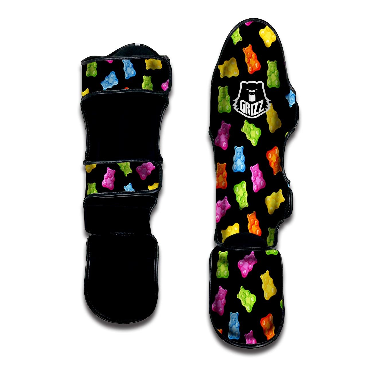 Bear Sweet Gummy Print Pattern Muay Thai Shin Guards-grizzshop