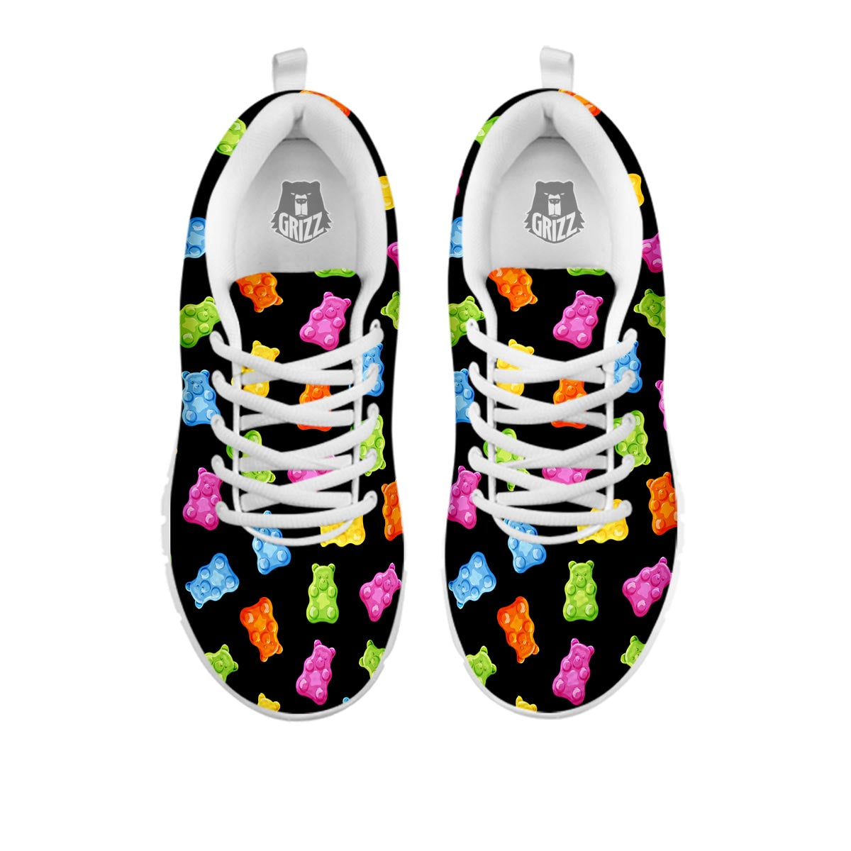 Bear Sweet Gummy Print Pattern White Sneaker-grizzshop