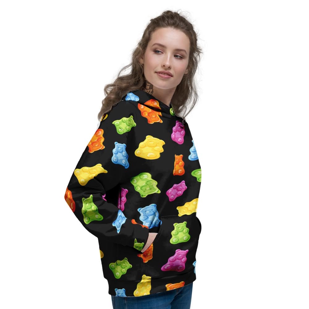Bear Sweet Gummy Print Pattern Women's Hoodie-grizzshop