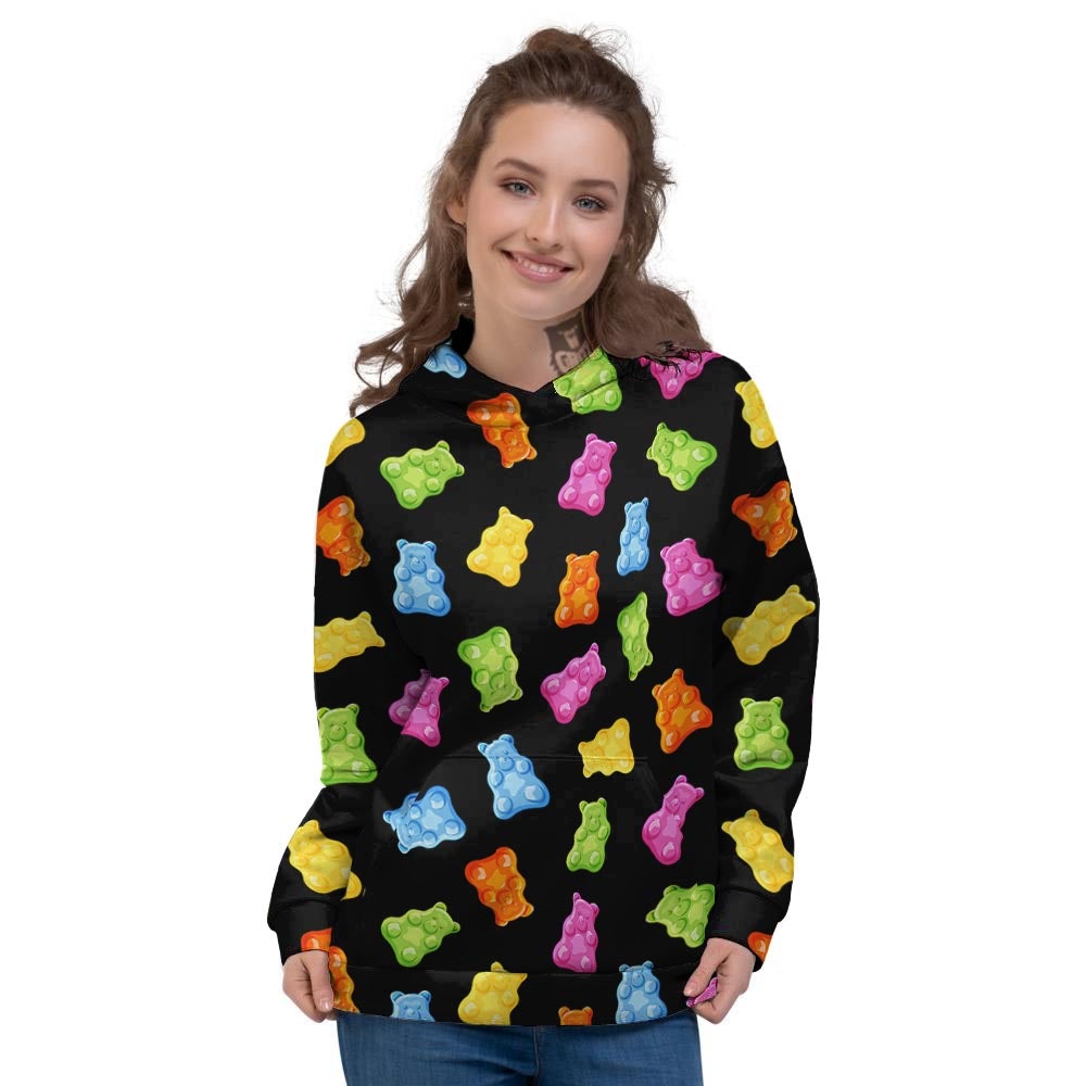 Bear Sweet Gummy Print Pattern Women's Hoodie-grizzshop