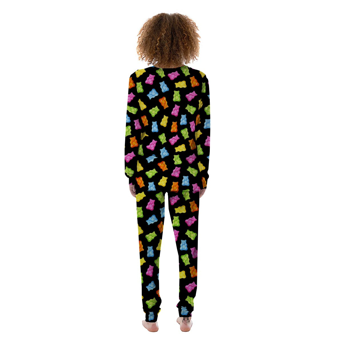 Bear Sweet Gummy Print Pattern Women's Pajamas-grizzshop